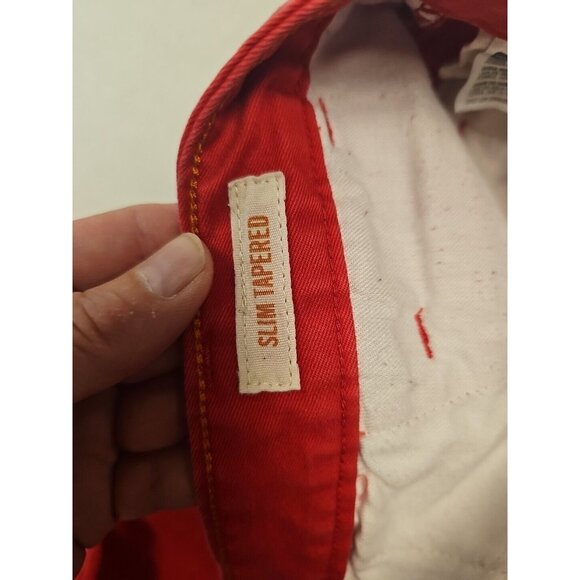 Men's Dockers Alpha Khaki Slim Tapered Pants Autumn Red - 33Wx30L EUC - Picture 5 of 7